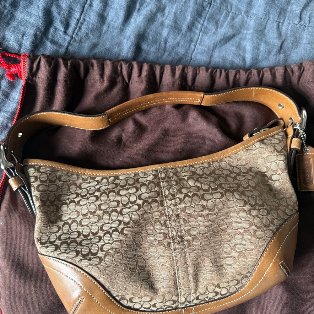 Coach Brown Signature Shoulder Bag